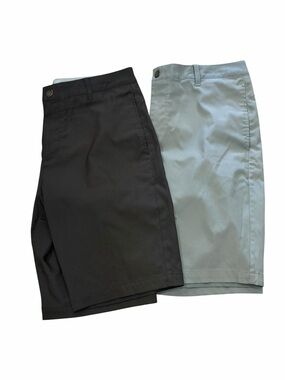 Puma Men's 10" Size 32 Golf Shorts Lot of Two Pairs Black and Gray B7